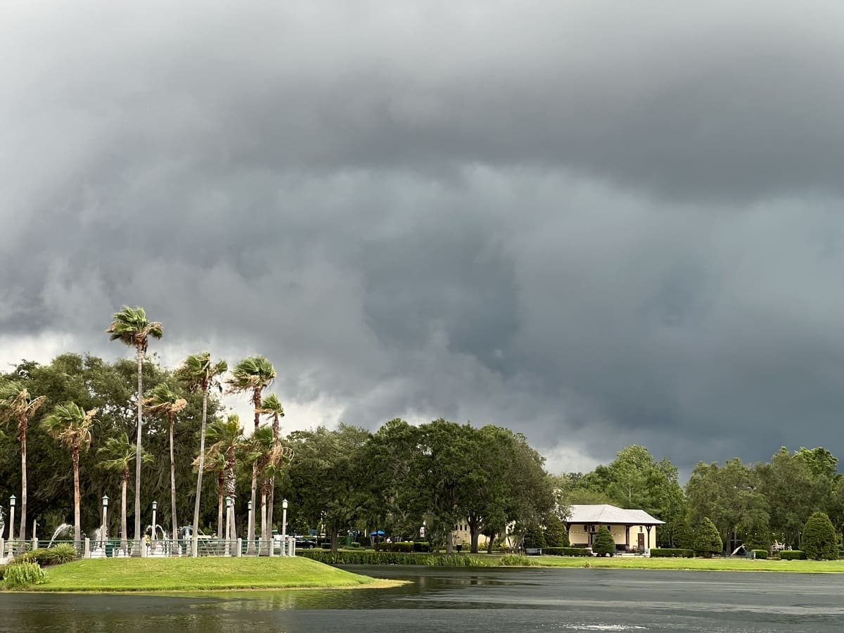 A hurricane by the water in Florida.
